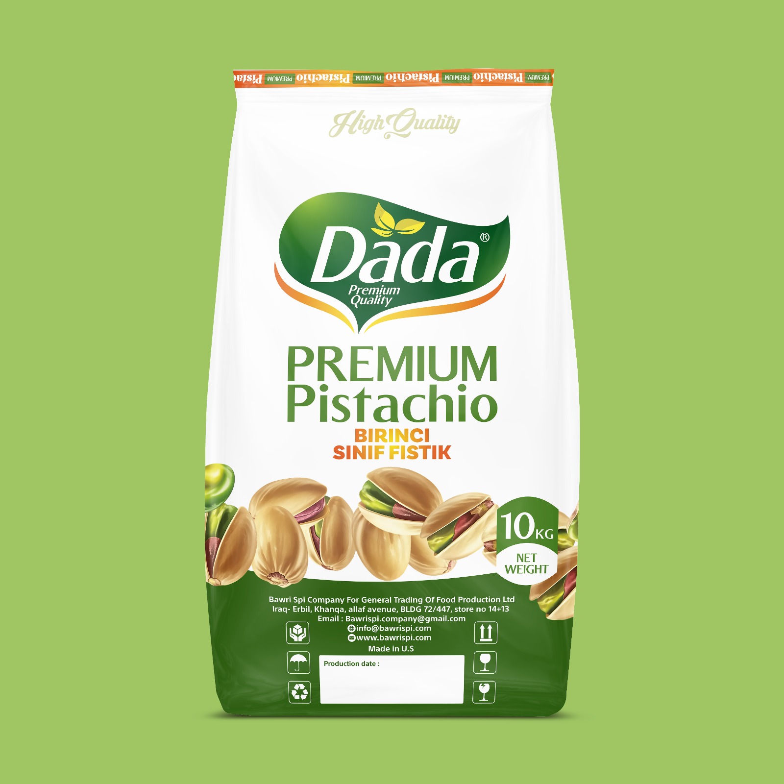 Dada Premium Pistachio 10KG White